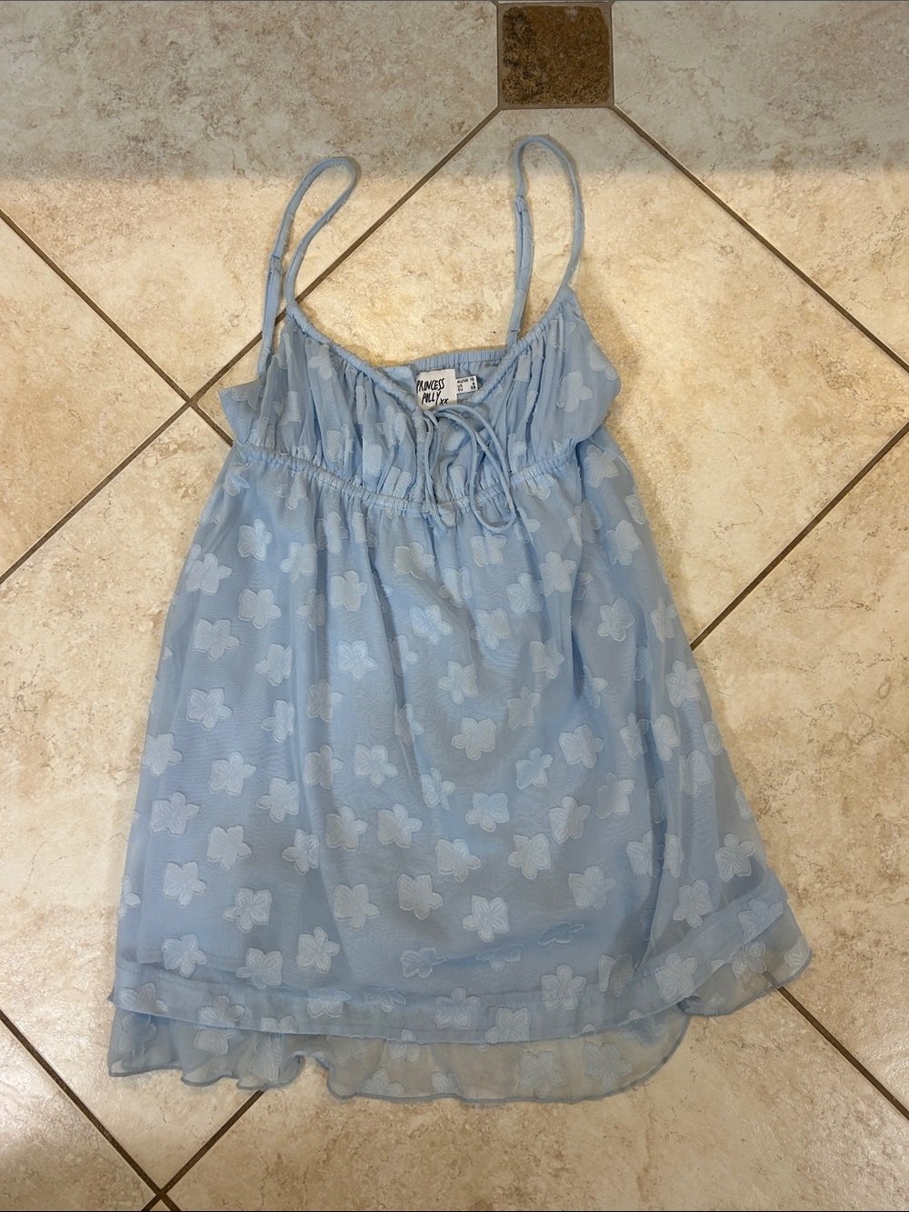 Princess Polly Blue Floral Dress Size 6